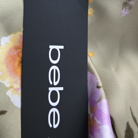 Bebe Floral Midi Dress - Olive and Yellow, SIZE SMALL - Picture 6 of 7